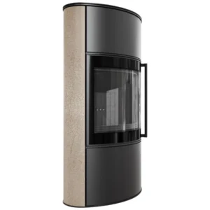 Soba Bjorn High 7kW ceramica Gold Satin cu capac otel - samota neagra