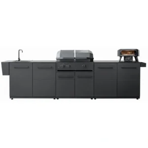 Bucatarie exterioara Cozze cu Quattro 900, cuptor pizza si chiuveta - 310 x 60 cm