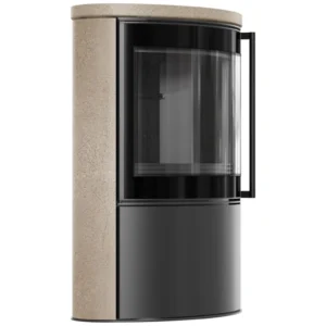 Soba Bjorn 7kW ceramica Gold Satin cu capac ceramic - samota neagra