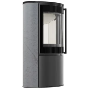 Soba Bjorn 7kW ceramica Gray Satin cu capac otel