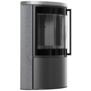 Soba Bjorn 7kW ceramica Gray Satin cu capac ceramic - samota neagra
