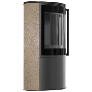 Soba Bjorn 7kW ceramica Gold Satin cu capac otel - samota neagra