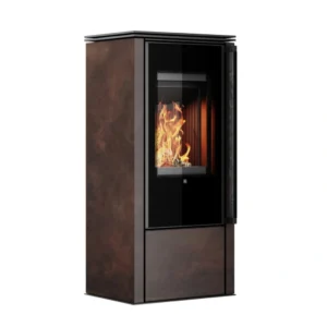 Soba din otel cu finisaj quartz Maro - maner lemn negru - samota neagra
