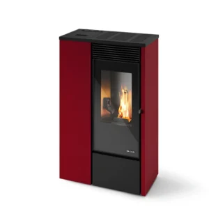 SOBA PELETI 4.1-9.5 KW - VANESSA SLIM - 2 Ventilatoare - ROSU