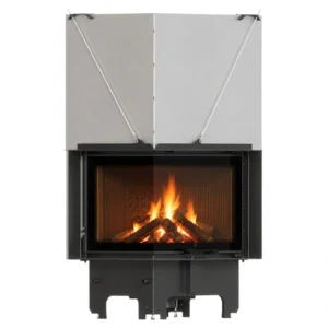 Focar MILANO 12 kW, sticla stanga, deschidere verticala - samota neagra