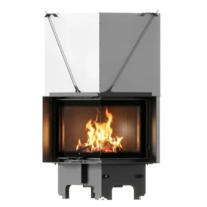 Focar MILANO 12 kW, sticla dreapta, deschidere verticala - samota neagra