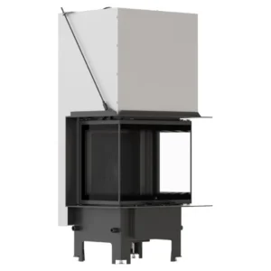 Focar MILANO 600/400 7 kW, trei laturi - deschidere verticala - samota neagra