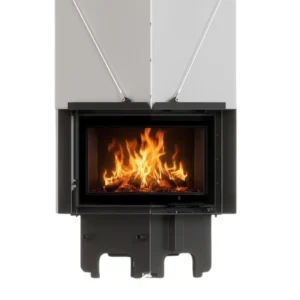 Focar MILANO 8 kW, sticla stanga - deschidere verticala - samota neagra