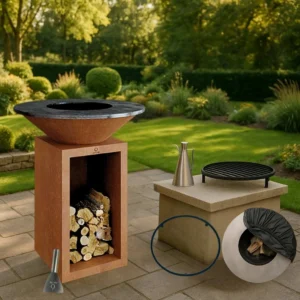 Pachet OFYR Corten 85 SD pe lemne + ustensile premium