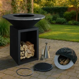 Pachet OFYR Negru 100 SD pe lemne + ustensile premium